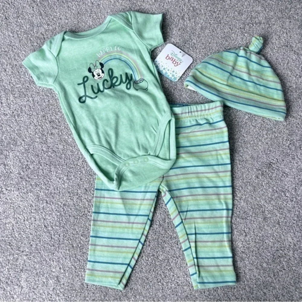 💚 NWT Disney Minnie Mouse three piece set size 3-6 months
